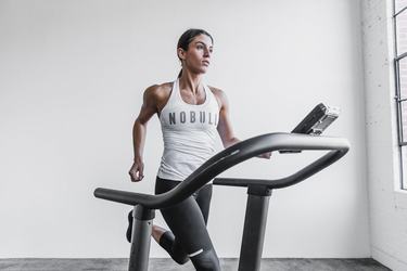 Nobull Racerback Women's Tank Tops White Camo | Australia (NI1694)